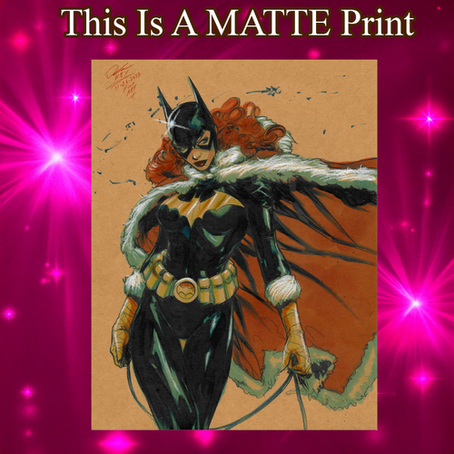 Batgirl Art Illustration Hard Signed 8.5x11in Fine Art PRINT