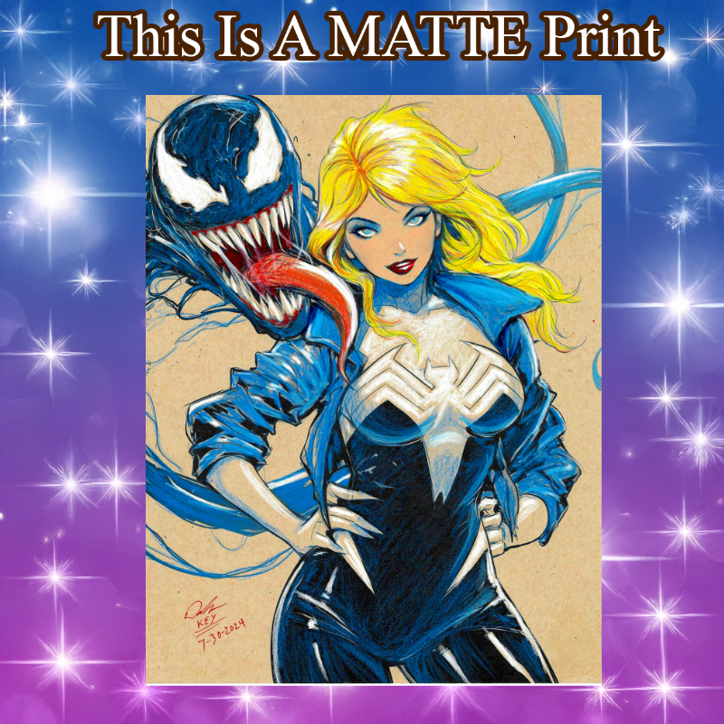 Gwen X Venom Art Illustration Hard Signed 8.5x11in Fine Art PRINT