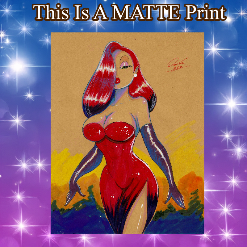 Jessica Rabbit Art Illustration Hard Signed 8.5x11in Fine Art PRINT