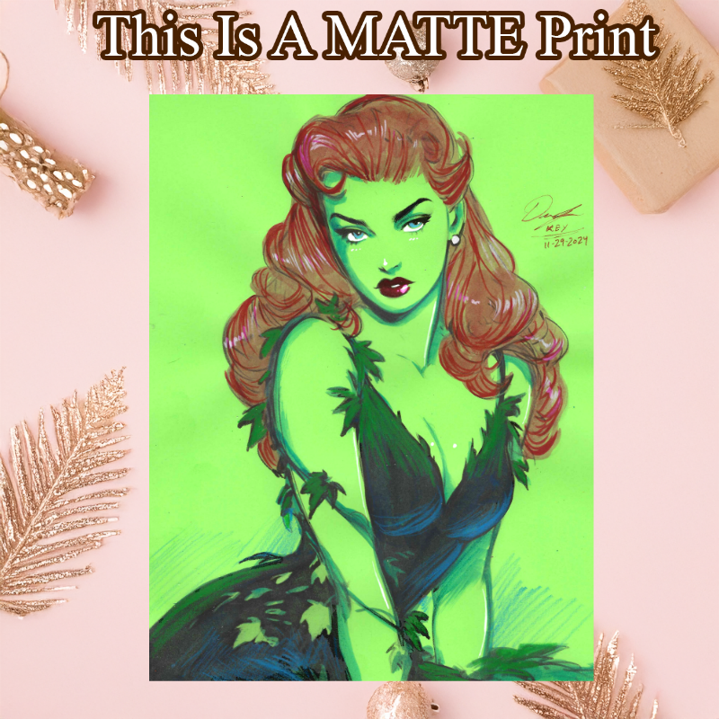 Poison Ivy Art Illustration Hard Signed 8.5x11in Fine Art PRINT