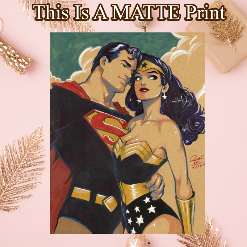 Wonder Woman Art Illustration Hard Signed 8.5x11in Fine Art PRINT