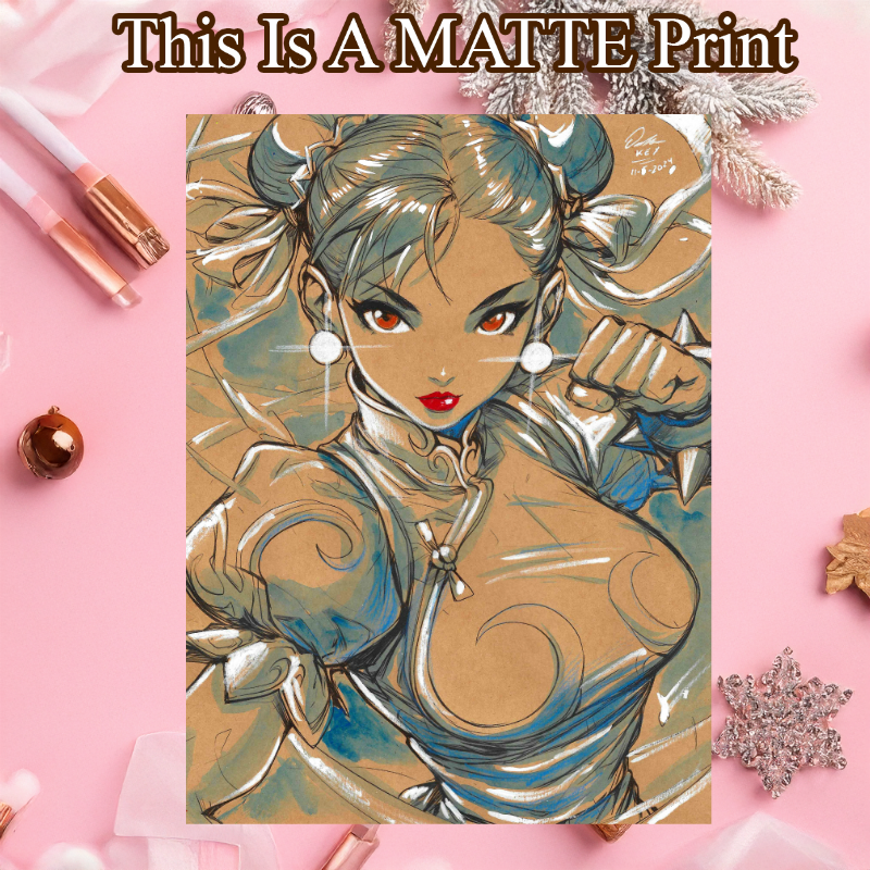 Chun Li Art Illustration Hard Signed 8.5x11in Fine Art PRINT