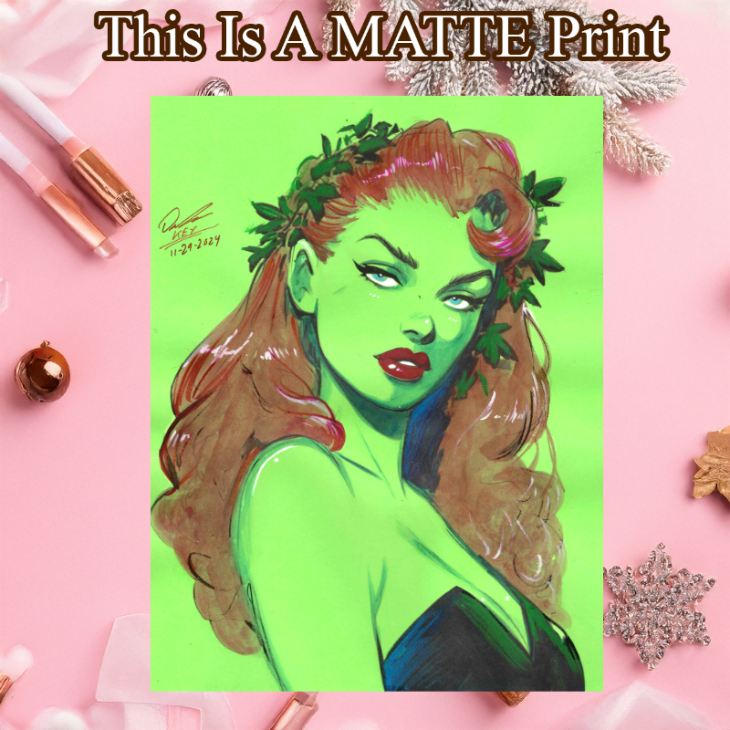 Poison Ivy Art Illustration Hard Signed 8.5x11in Fine Art PRINT