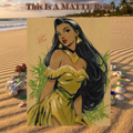 Ilustración artística de Pocahontas firmada a mano 8.5x11in IMPRESIÓN artística