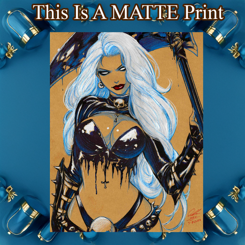 Lady Death Art Illustration Hard Signed 8.5x11in Fine Art PRINT