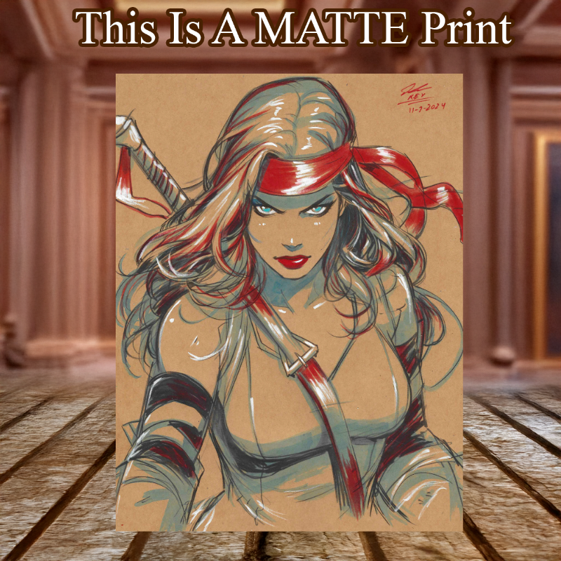 Elektra Art Illustration Hard Signed 8.5x11in Fine Art PRINT
