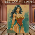 Wonder Woman Art Illustration Hard Signed 8.5x11in Fine Art PRINT