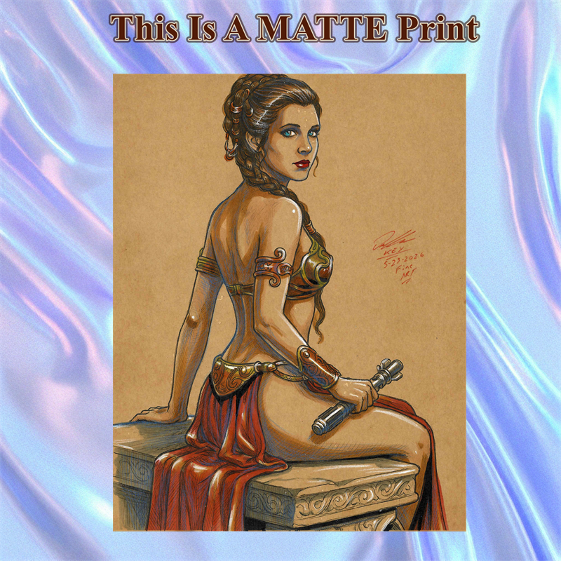 Princess Leia Art Illustration Hard Signed 8.5x11in Fine Art PRINT
