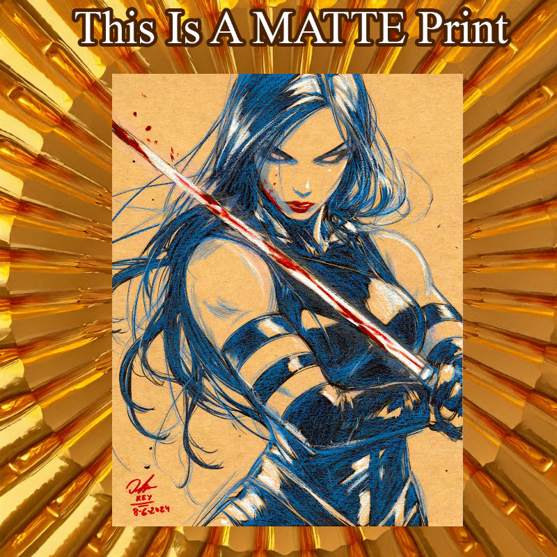 Psylocke Art Illustration Hard Signed 8.5x11in Fine Art PRINT