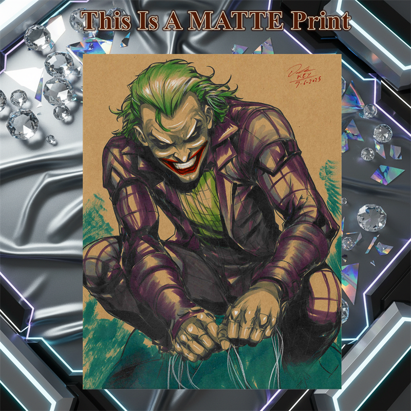 Joker Art Illustration Hard Signed 8.5x11in Fine Art PRINT