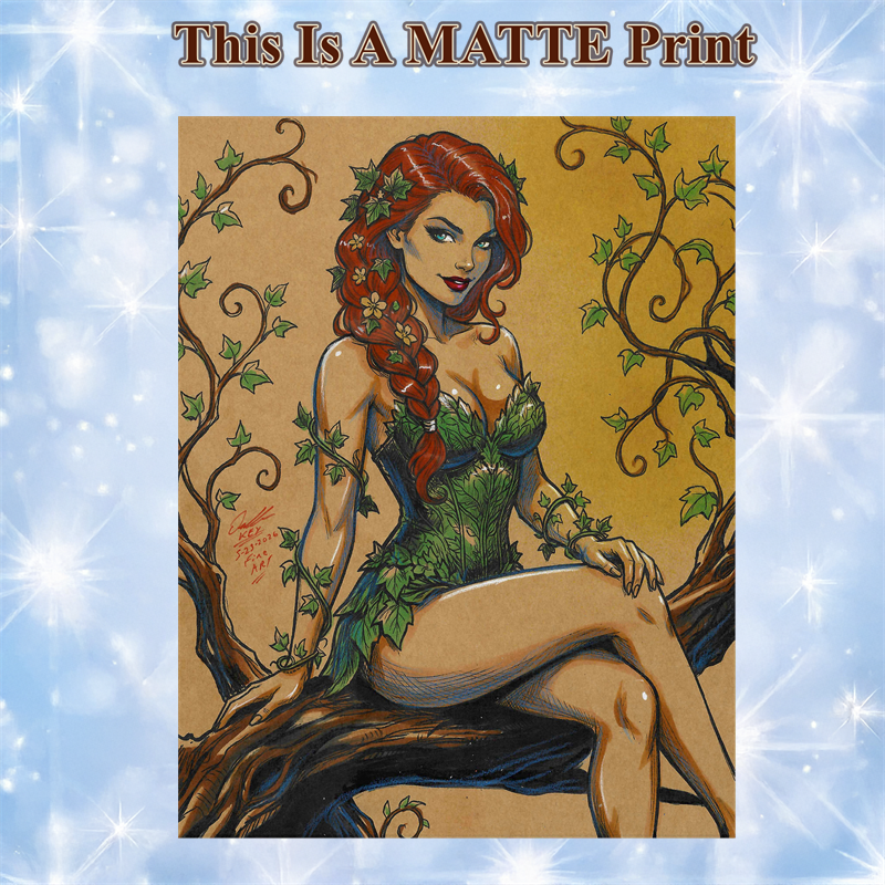 Poison Ivy Art Illustration Hard Signed 8.5x11in Fine Art PRINT