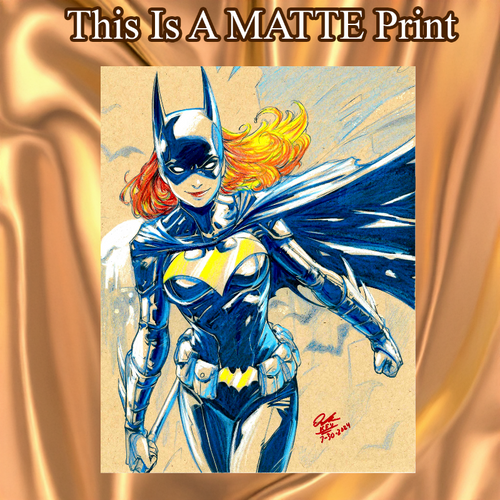 Batgirl Art Illustration Hard Signed 8.5x11in Fine Art PRINT