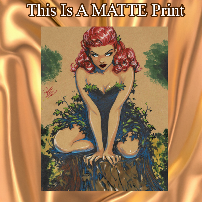 Poison Ivy Art Illustration Hard Signed 8.5x11in Fine Art PRINT