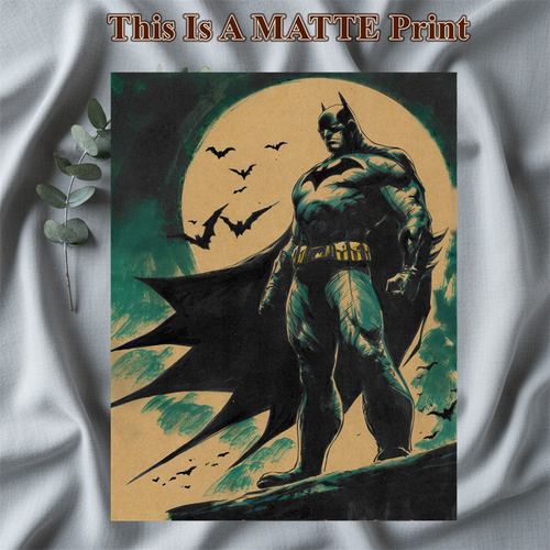Batman Art Illustration Hard Signed 8.5x11in Fine Art PRINT