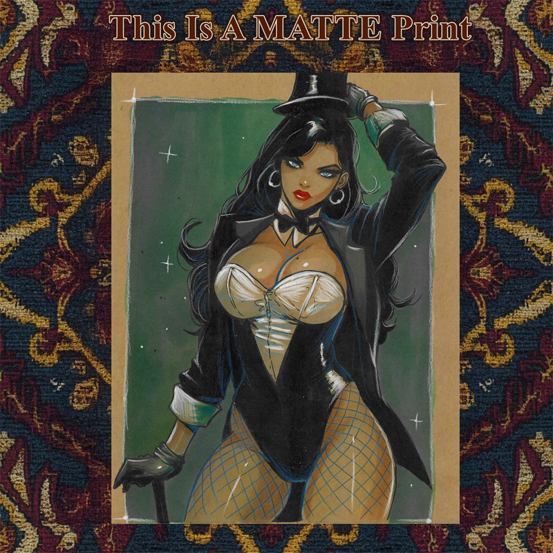 Zatanna Art Illustration Hard Signed 8.5x11in Fine Art PRINT