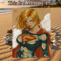 Supergirl Art Illustration Hard Signed 8.5x11in Fine Art PRINT