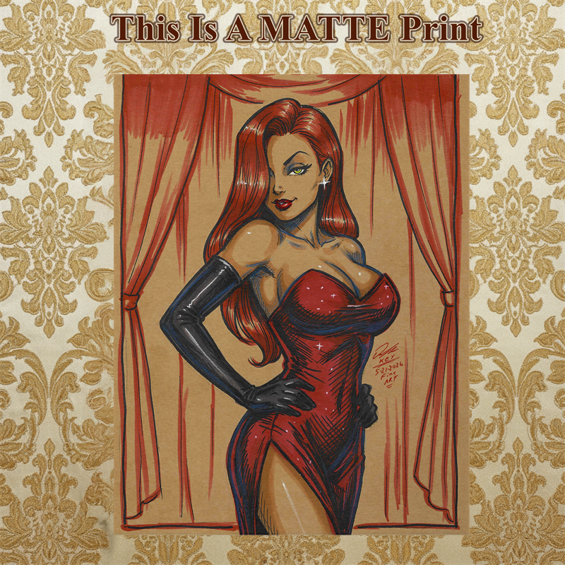 Jessica Rabbit Art Illustration Hard Signed 8.5x11in Fine Art PRINT