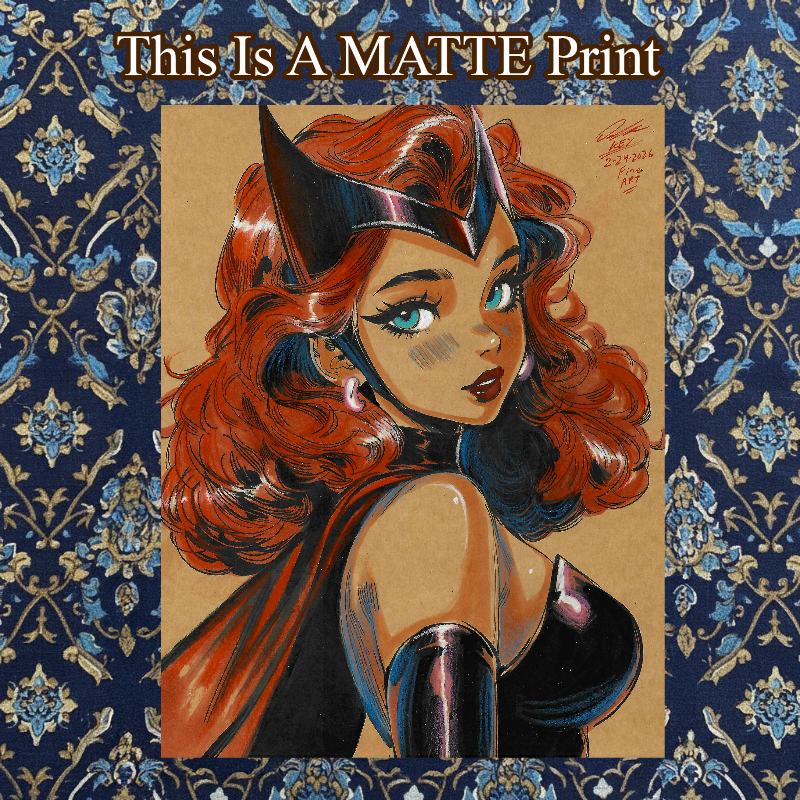 Scarlet Witch Art Illustration Hard Signed 8.5x11in Fine Art PRINT