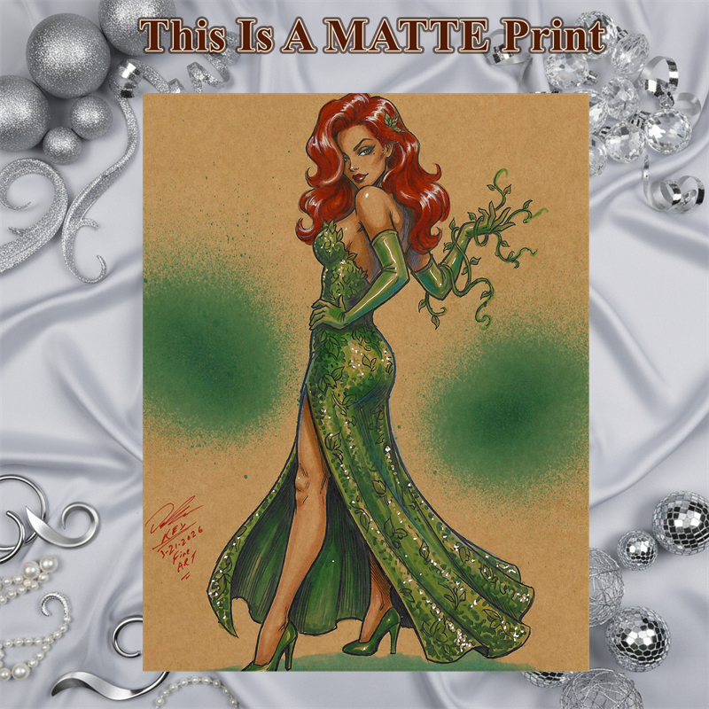 Poison Ivy Art Illustration Hard Signed 8.5x11in Fine Art PRINT