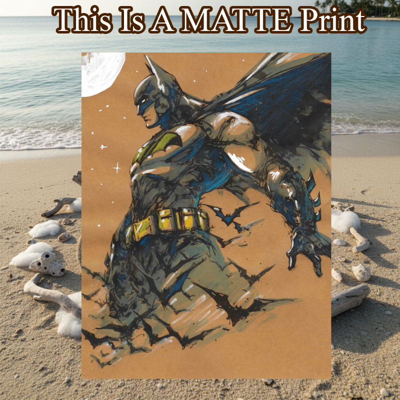 Batman Art Illustration Hard Signed 8.5x11in Fine Art PRINT