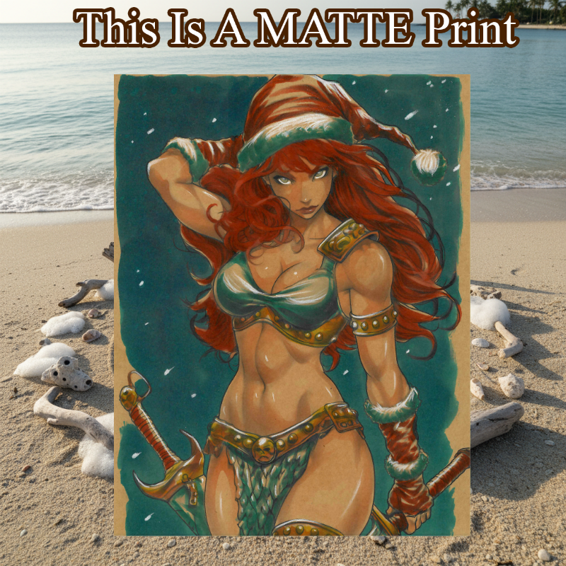 Red Sonja Art Illustration Hard Signed 8.5x11in Fine Art PRINT