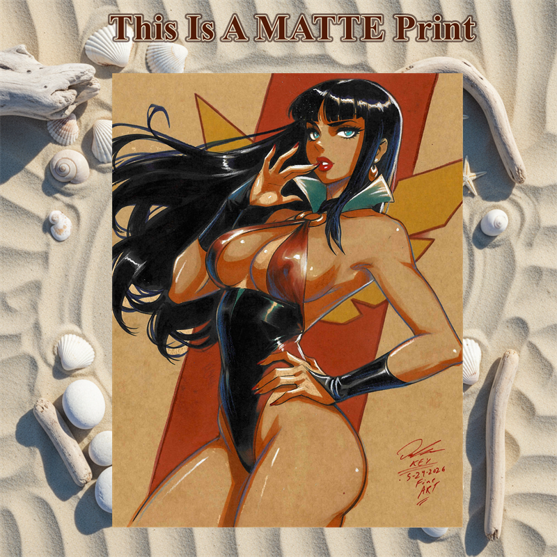 Vampirella Art Illustration Hard Signed 8.5x11in Fine Art PRINT