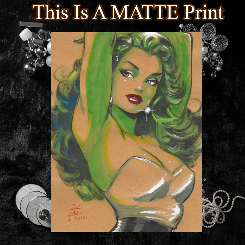 She Hulk Art Illustration Hard Signed 8.5x11in Fine Art PRINT