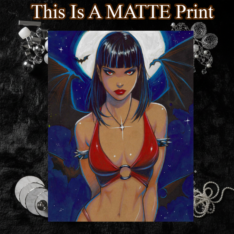 Vampirella Art Illustration Hard Signed 8.5x11in Fine Art PRINT