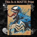 Venom Art Illustration Hard Signed 8.5x11in Fine Art PRINT