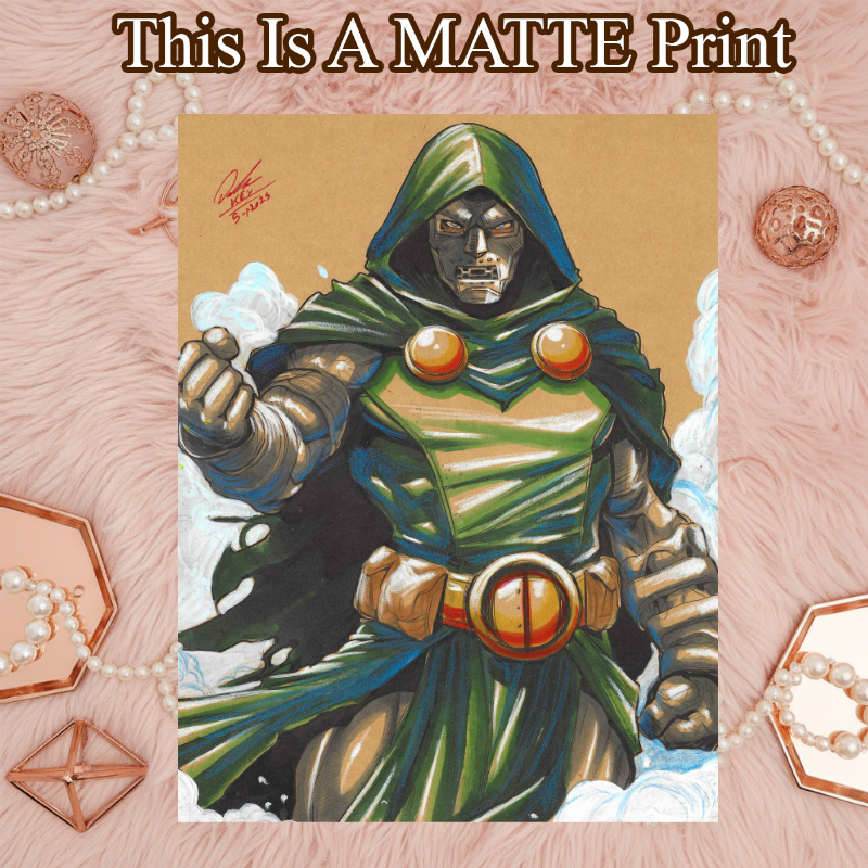 Dr Doom Art Illustration Hard Signed 8.5x11in Fine Art PRINT