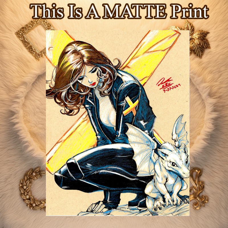 Kitty Pryde Art Illustration Hard Signed 8.5x11in Fine Art PRINT