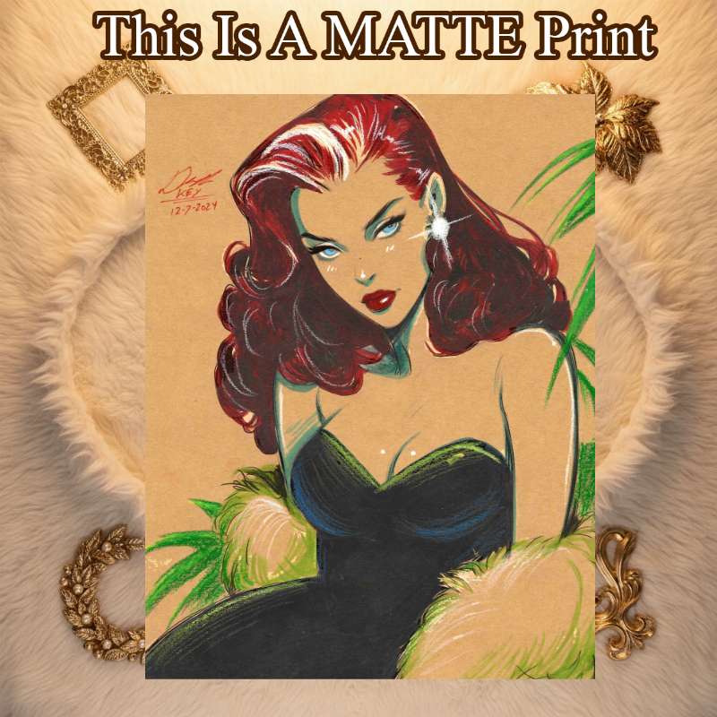 Poison Ivy Art Illustration Hard Signed 8.5x11in Fine Art PRINT