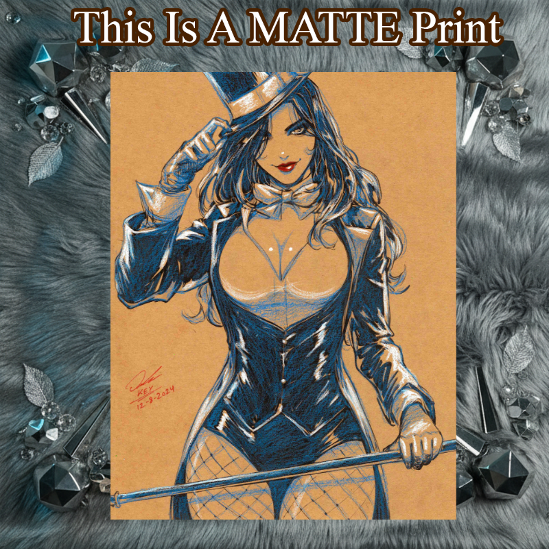 Zatanna Art Illustration Hard Signed 8.5x11in Fine Art PRINT