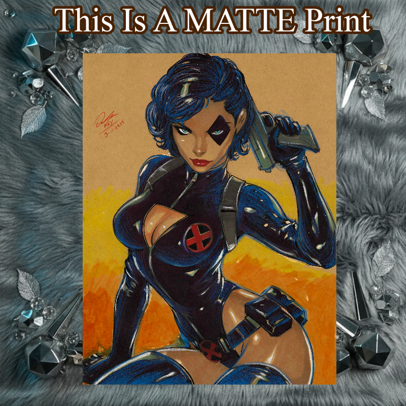 Domino Art Illustration Hard Signed 8.5x11in Fine Art PRINT