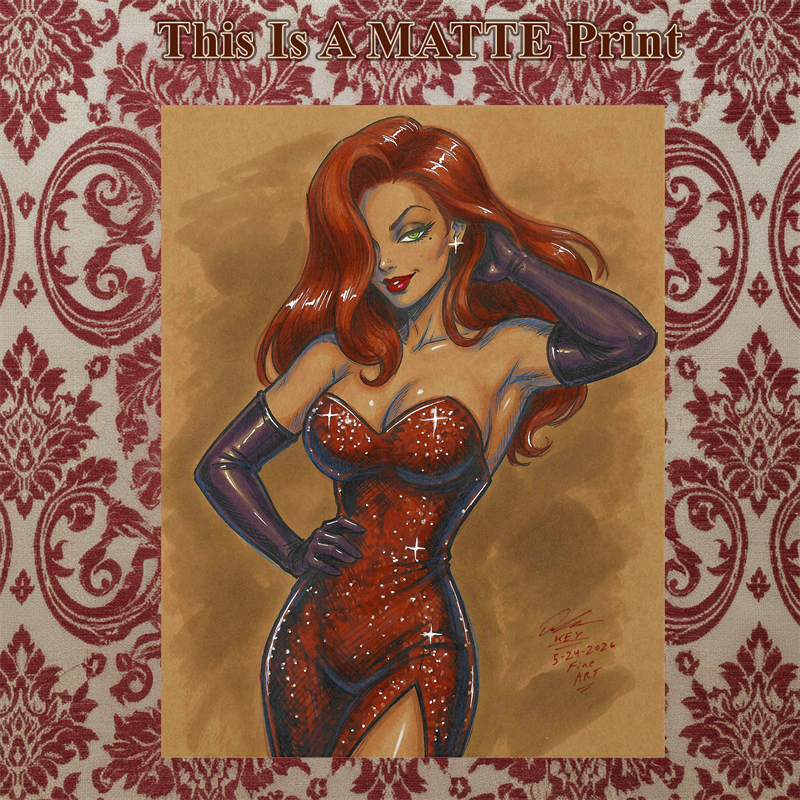 Jessica Rabbit Art Illustration Hard Signed 8.5x11in Fine Art PRINT