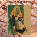 Supergirl Art Illustration Hard Signed 8.5x11in Fine Art PRINT
