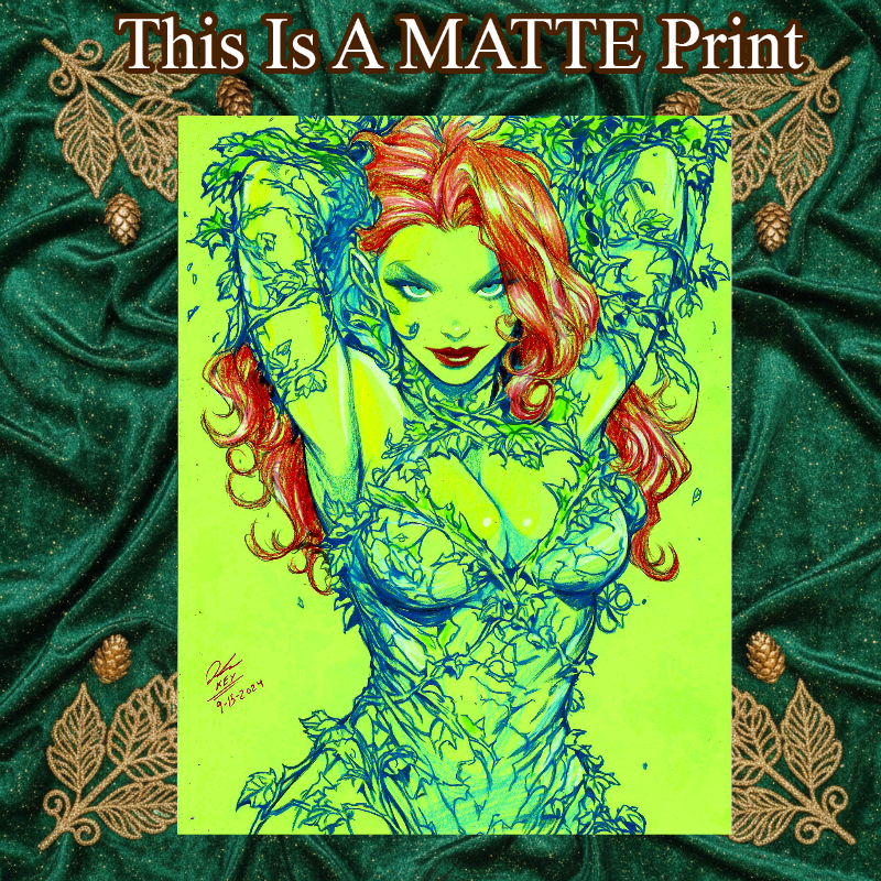 Poison Ivy Art Illustration Hard Signed 8.5x11in Fine Art PRINT