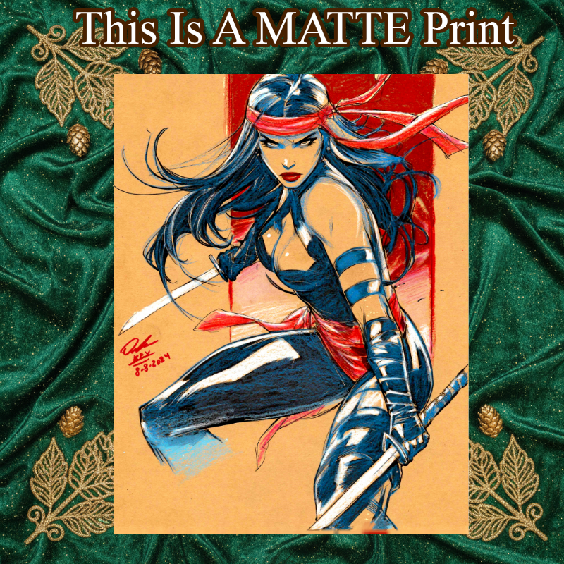 Elektra Art Illustration Hard Signed 8.5x11in Fine Art PRINT