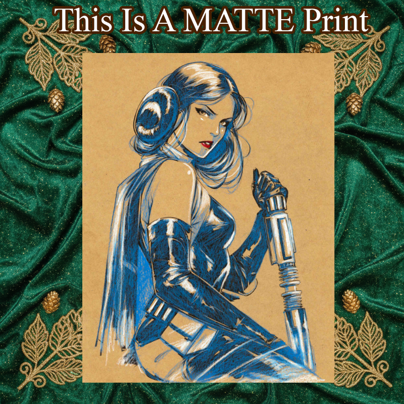 Princess Leia Art Illustration Hard Signed 8.5x11in Fine Art PRINT
