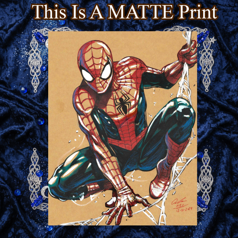 Spider-Man Art Illustration Hard Signed 8.5x11in Fine Art PRINT