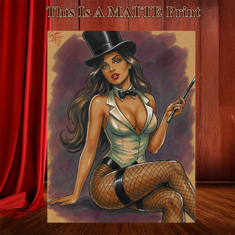 Zatanna Art Illustration Hard Signed 8.5x11in Fine Art PRINT