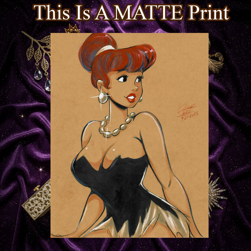 Wilma Flintstone Art Illustration Hard Signed 8.5x11in Fine Art PRINT