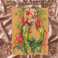 Poison Ivy Art Illustration Hard Signed 8.5x11in Fine Art PRINT