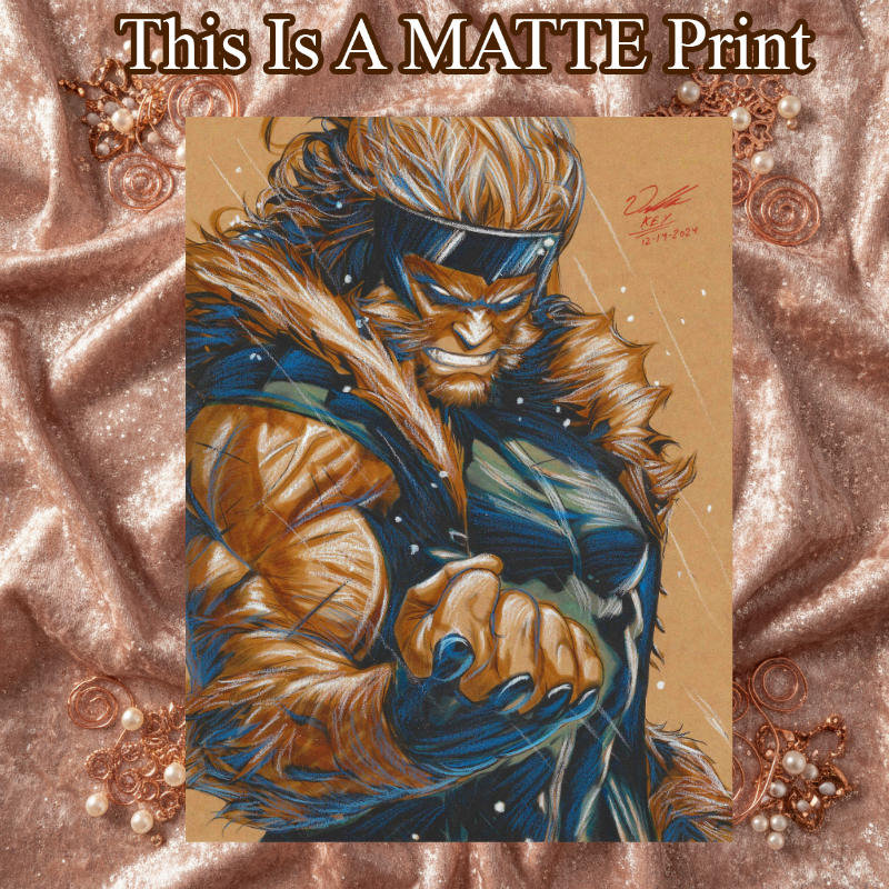 Sabertooth Art Illustration Hard Signed 8.5x11in Fine Art PRINT