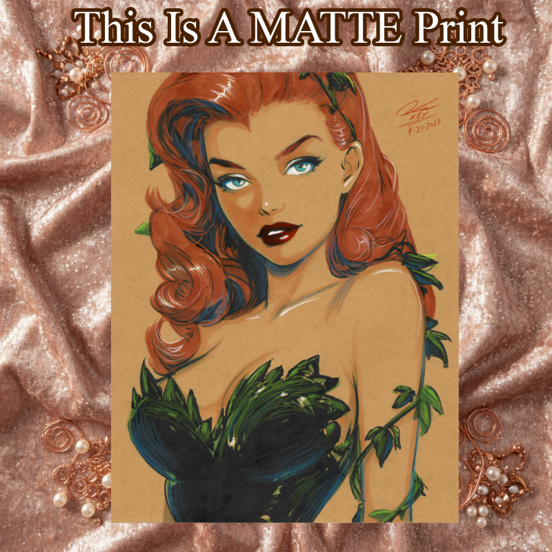 Poison Ivy Art Illustration Hard Signed 8.5x11in Fine Art PRINT