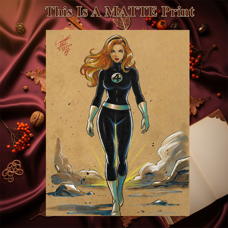 Sue Storm Art Illustration Hard Signed 8.5x11in Fine Art PRINT