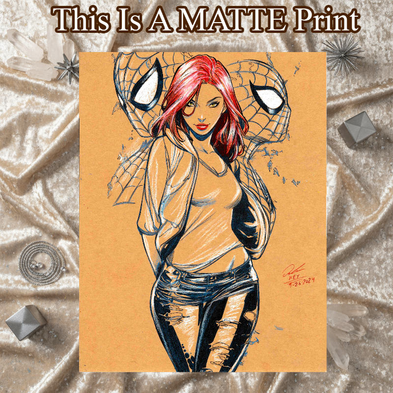 Mary Jane Art Illustration Hard Signed 8.5x11in Fine Art PRINT