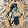 Psylocke Art Illustration Hard Signed 8.5x11in Fine Art PRINT