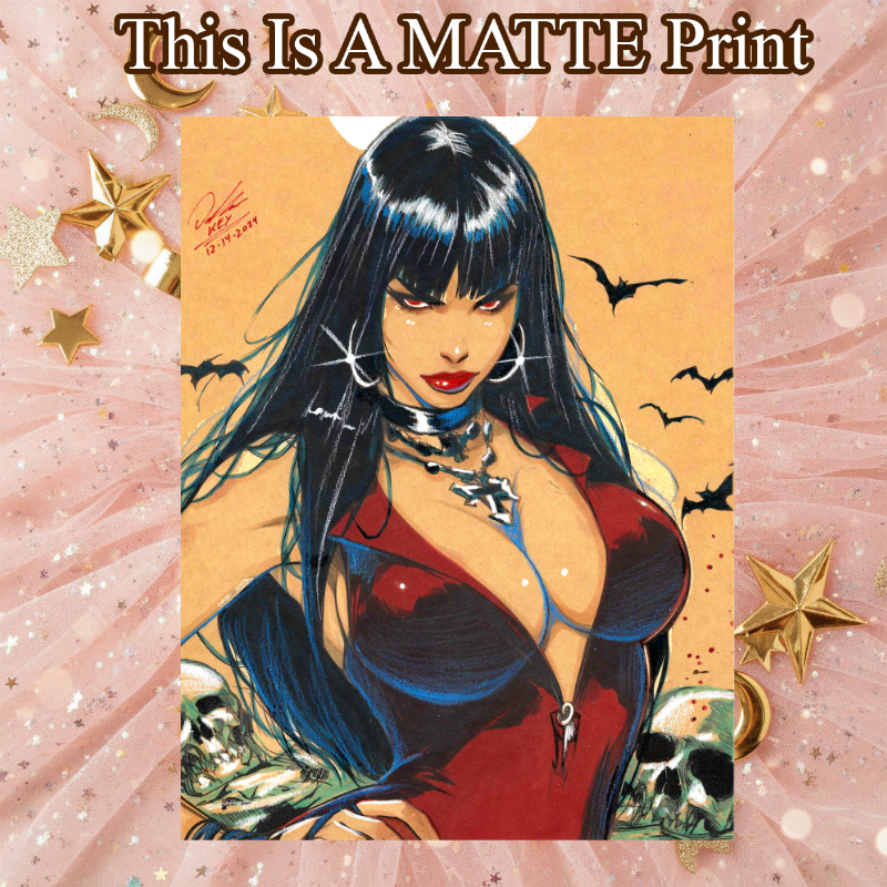 Vampirella Art Illustration Hard Signed 8.5x11in Fine Art PRINT