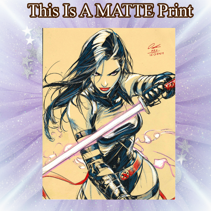 Psylocke Art Illustration Hard Signed 8.5x11in Fine Art PRINT
